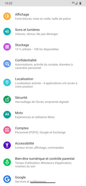 Faites défiler et sélectionnez Sécurité