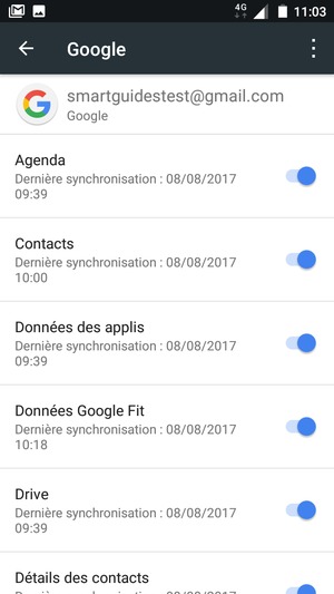 Assurez-vous que Contacts est sélectionné