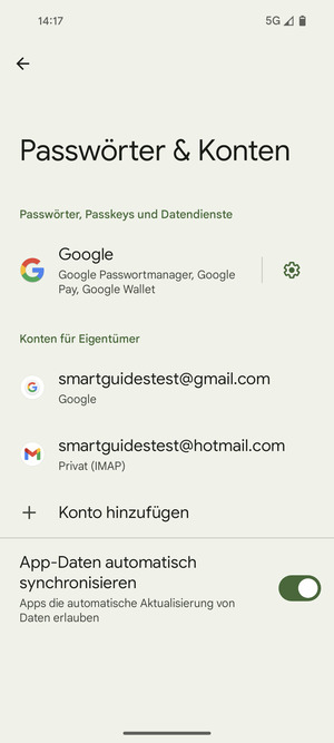 Wählen Sie Ihr Google Konto