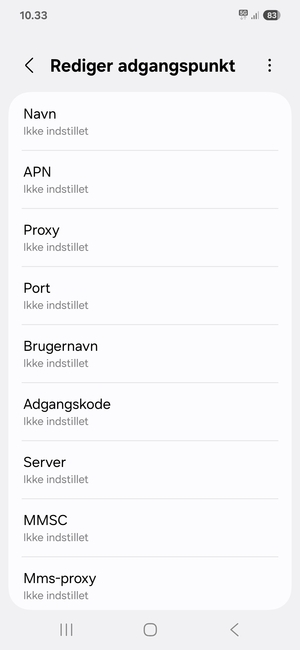 Indtast internet-oplysninger
