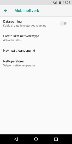 Velg Foretrukket nettverkstype
