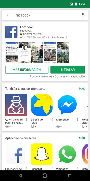 Seleccione la aplicación