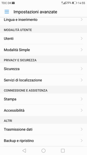 Scorri e seleziona Backup e ripristino