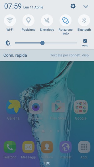 Scorri il menu in alto verso sinistra