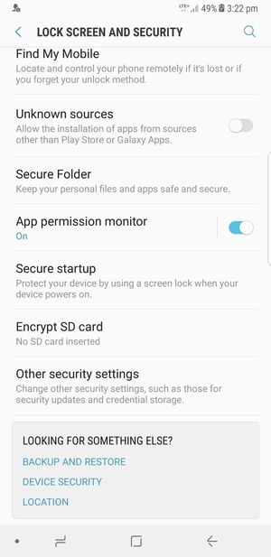 Scroll to and select Other security settings