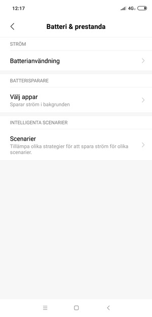 Välj Batterianvändning