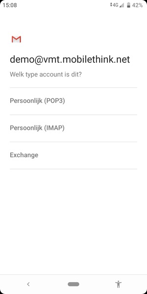 Selecteer Persoonlijk (POP3) of Persoonlijk (IMAP)
