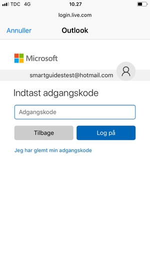 Indtast din adgangskode og vælg Log på