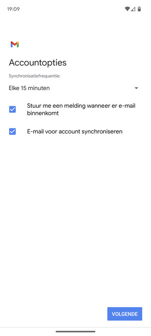 Selecteer VOLGENDE