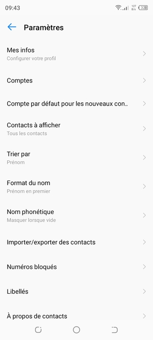 Sélectionnez Importer/exporter des contacts
