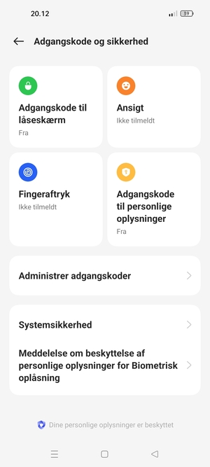 Vælg Systemsikkerhed