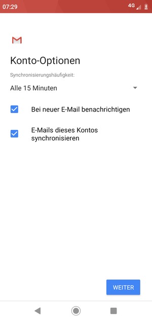 Wählen Sie WEITER