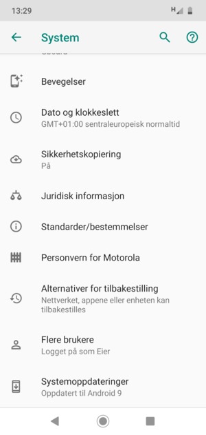 Velg Systemoppdateringer
