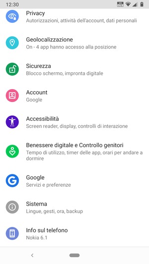 Scorri e seleziona Sistema