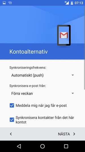 Välj NÄSTA