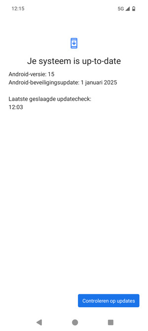 Als uw telefoon up-to-date is, zult u het volgende scherm zien