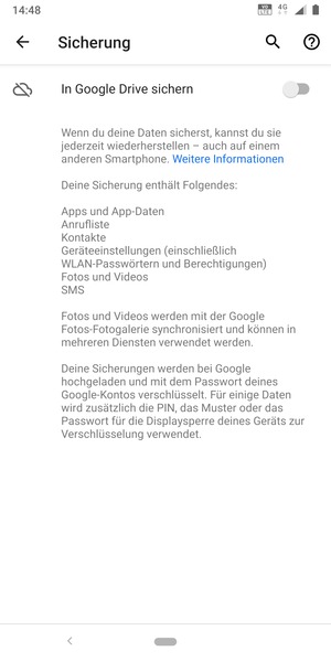 Schalten Sie In Google Drive sichern ein