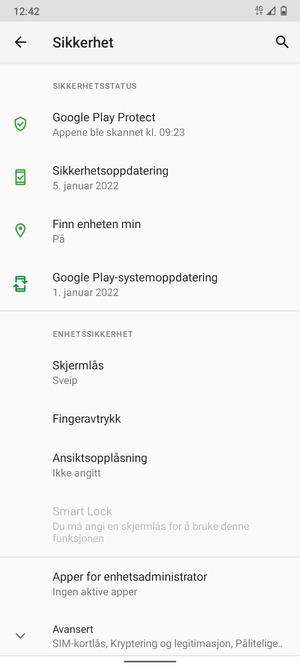 Velg Skjermlås