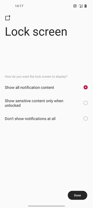 Select your preferred option and select Done