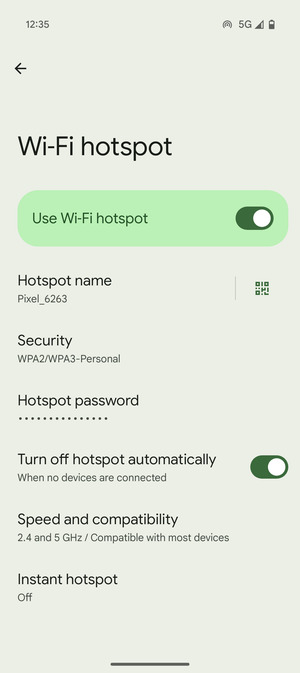 Your phone is now set up for use as a modem