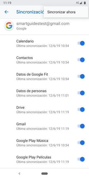 Seleccione Sincronizar ahora