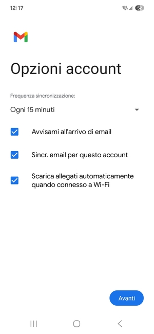 Seleziona Avanti