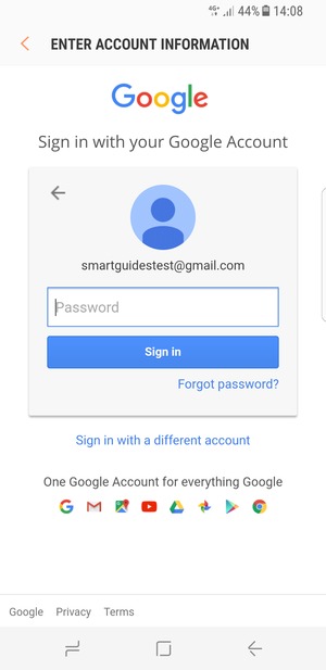 Enter your Gmail password and select Sign in
