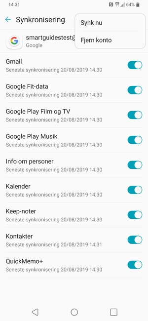 Vælg Synk nu