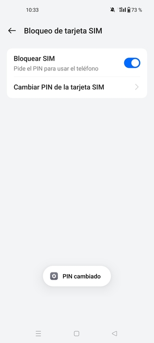 Su PIN de la tarjeta SIM ha sido cambiado