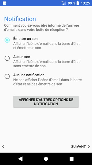 Sélectionnez votre option préférée et sélectionnez SUIVANT