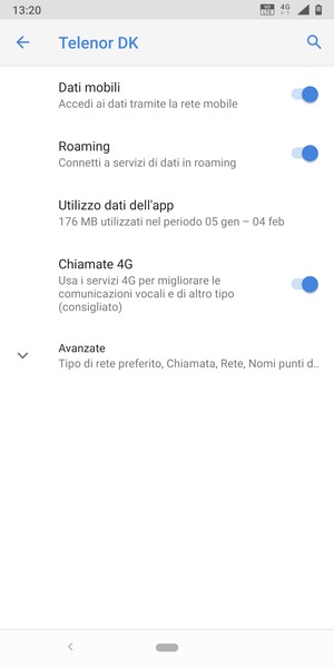 Attiva o disattiva Roaming