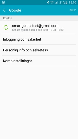 Tryck på ditt konto