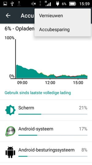 Selecteer Accubesparing