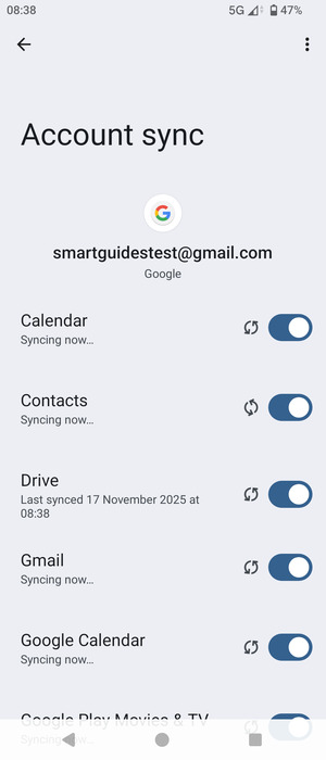 Your information will be synchronised
