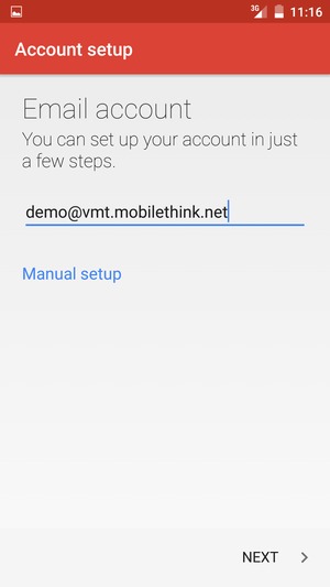 Enter your Email address and select NEXT
