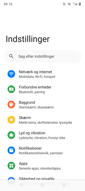 Vælg Netværk og internet