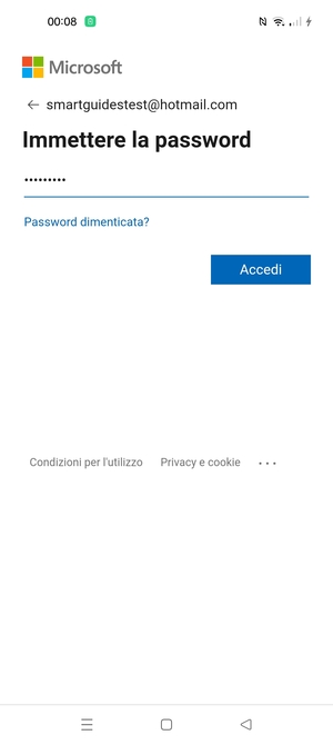 Inserisci la tua password e seleziona Accedi