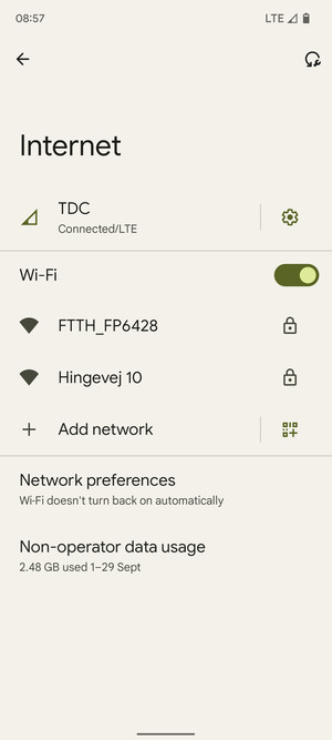 Select the wireless network you want to connect to