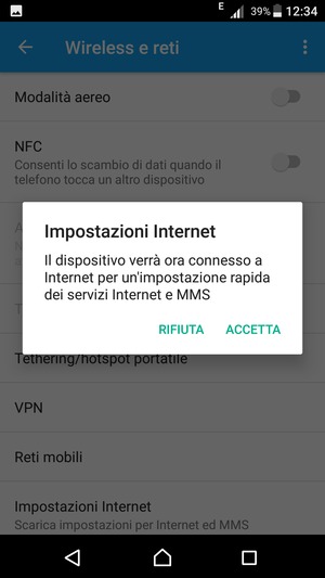 Seleziona ACCETTA