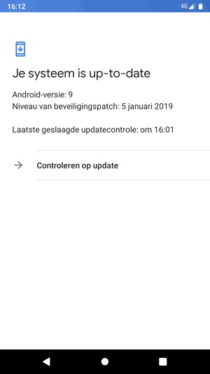 Als uw telefoon up-to-date is, zult u het volgende scherm zien