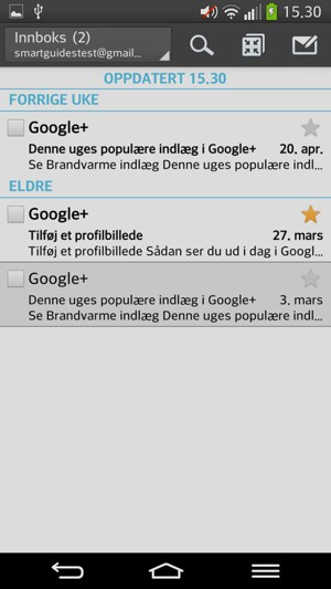 Gmail/Hotmail er klar til bruk