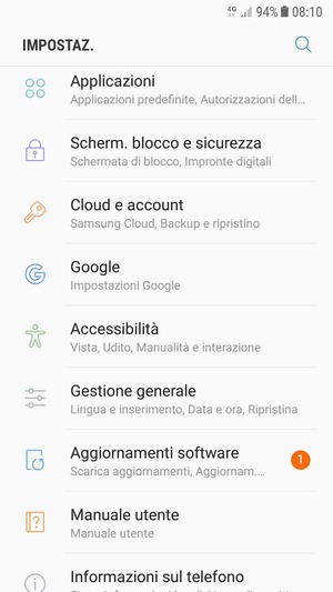 Scorri e seleziona Cloud e account