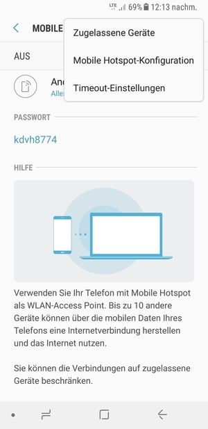Wählen Sie Mobile Hotspot-Konfiguration