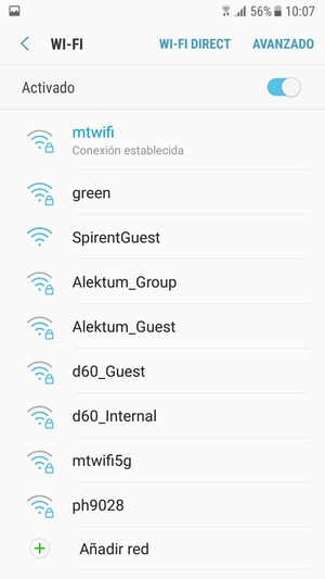 Ahora está conectado a la red Wi-Fi