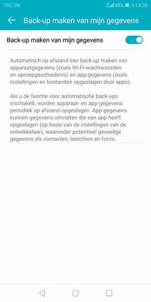 Selecteer de Terug-knop