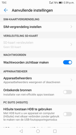 Selecteer SIM-vergrendeling instellen