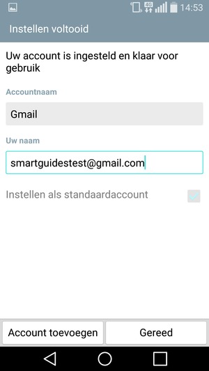 Geef uw account een naam en voer uw naam in. Selecteer Gereed