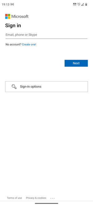 Enter your Email address and select Next