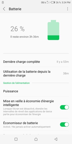 Activer le Économiseur de batterie