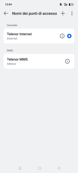 Seleziona il tasto Menu